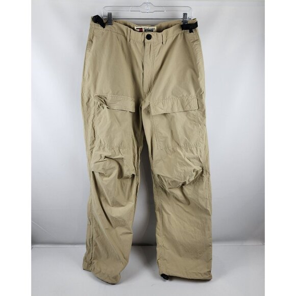 Tommy Hilfiger Pants Mens 36x30 Beige Vintage Cargo Pants Ankle Zips - Picture 1 of 12